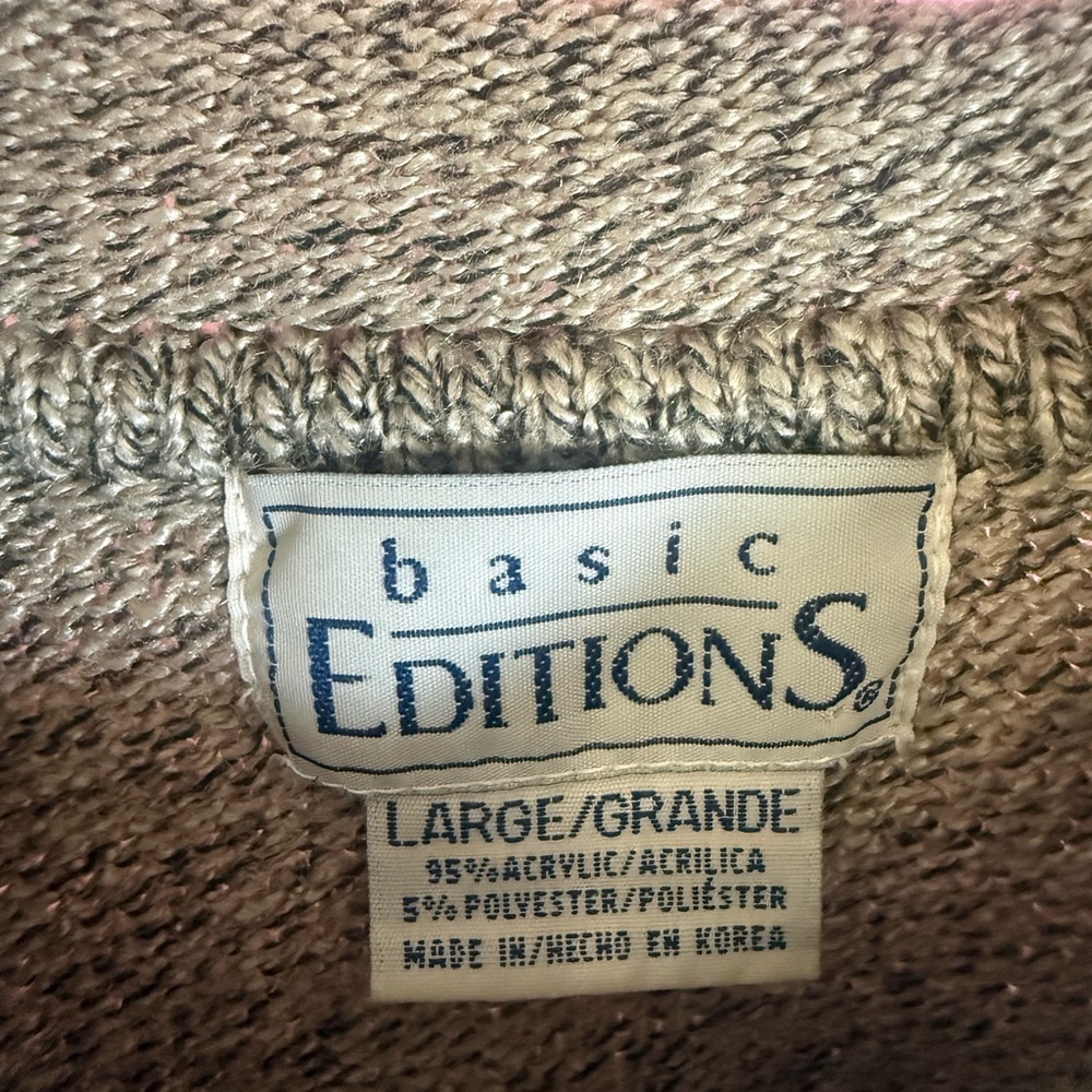 Basic Editions Heather Grey Crewneck Sweater - Picture 2 of 3